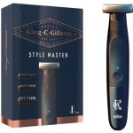 Tondeuse barbe homme king c gillette style master - lames en metal 4d - 3 sabots - 6 mois de rasage