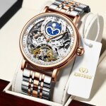 Kinyued montres homme montre m�canique creuse automatique � volant - lumineux - acier inoxydabl - dor� ...