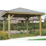 Kiosque en bois de pin certifi et imprgn - solid - kiosk 437x437cm - poteaux contrecolls de 12x12cm ...