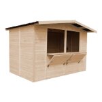 Kiosque en bois timbela - m150 - h232 x 336 x 263 cm - pin / pica - construction de panneaux