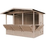 Kiosque en bois timbela m150b - 603 m - h232x336x263 cm - pin / pica