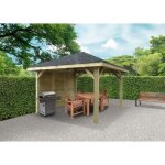Kiosque solid - modèle combination - en pin du nord certifié et imprégné autoclave - 347x347cm avec simple ... Kiosque solid - modèle combination - en pin du nord certifié et imprégné autoclave - 347x347cm avec simple ...