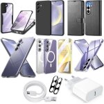 Kit 12 accessoires pour samsung galaxy s24 - 6x coque + chargeur secteur + cable + verre temp� camera ...