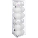 Kit de 18 boules de nol - 30 mm - blanc - dcoration de fte - plastique - rond