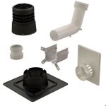 Kit 2 en 1 chemilux b22p - b23p simple paroi d80 noir - ubbink