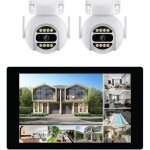 Kit 2 cam�ras motoris�es - link2home - hd - �cran tactile 101?? - 3mp - vision nocturne + ip66