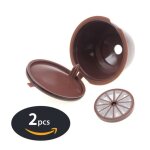 Kit de 2 capsules de caf� rechargeables r�utilisables pour dolce gusto avec cuill�re en plastique hobby ...