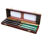 Kit de 3 outils de tourneur manche bois pro - outifrance - lame acier hss