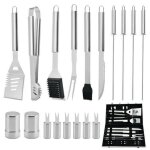 Kit daccessoires de barbecue en acier inoxydable dans un bo�tier en aluminium - 18 pi�ces
