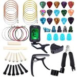 Kit daccessoires pour guitare - 60 pcs - mdiators accordeur capo - lger et compact - pour adultes