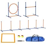 Agility sport pour chiens pawhut plastique 352x66x69cm orange