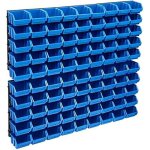 Kit de bacs de stockage - vidaxl - 96 pcs - 6 panneaux muraux - bo�tes empilables - plastique