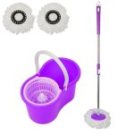 Kit balai serpill�re et seau essoreur violet willonin� vadrouil t�te rotatif 360� nettoyage microfibre ...