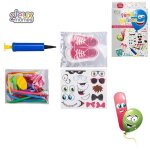 Kit ballons  dguiser famille ballons 60 pices 12 ballons 1 pompe 39 stickers 8 paires chaussures animations ...