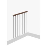 Kit balustrade l. 100 cm + main courante en h�tre massif couleur noyer pour escalier - mini misterstep ...