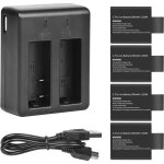 Kit de batterie de rechange avec double chargeur 37v 900 mah li - ion compatible avec sjcam sj4000 sj5000 ...