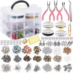 Kit de fabrication de bijoux - gotoseeu - 1171 pi�ces - perles en cristal - bo�te de rangement � 3 couches ...
