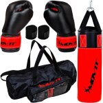 Kit de boxe movit® avec sac de boxe 55 kg 2 gants de boxe 8 oz 2 bandes de maintien et sac de transport ... Kit de boxe movit® avec sac de boxe 55 kg 2 gants de boxe 8 oz 2 bandes de maintien et sac de transport ...