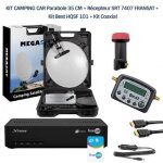 Kit camping car parabole 35 cm + rcepteur srt 7407 fransat + kit best hqsf 101 + kit coaxial
