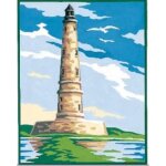 Kit canevas - segue - le phare - 14 x 18 cm - toile imprime - fournitures compltes