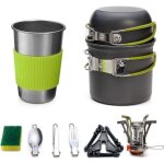 Kit de casseroles camping 10pcs ustensiles de cuisine de camping en aluminium durable camping ustensiles ...