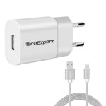 Chargeur - techexpert - kit charge rapide - blanc - 1 m�tre - iphone 6 / 7 compatible