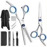 Kit de ciseaux  cheveux - zerodis - 10pcs - acier inoxydable - confortable - ajustable