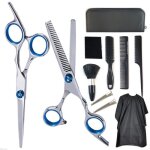 Kit ciseaux de coiffure 11pcs de ciseaux amincissants professionnels coiffeur en acier inoxydable pour ...