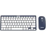 Kit clavier et souris sans fil - pantone - qwerty - bleu marine - scroll et touches multim�dias