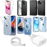 Kit complet pour iphone 14 plus - massilia tech - 6 coques - chargeur 20w - verre tremp� cam�ra