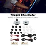 Kit darcade diy 2 joueurs vingvo - ensemble darcade usb - boutons et joystick - noir