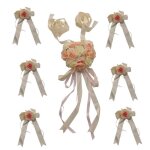 Kits de d�coration de voiture de mariage 5 rubans de m�tres et 6 grand arc de fleur champagne