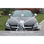 Kit d�coration voiture mariage blanc