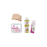 Kit d�pilation - setablu - cire peaux sensibles - 400 ml cire - 200 ml huile damande - bandes d�pilatoires ...