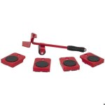 Kit rouleur de transport - kit de d�placement - 5 pi�ces - patins antid�rapants - rouge et noir