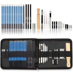 Kit de dessin et croquis - marsee - 33 pcs - crayons fusain graphite - idal pour dbutants et artistes ...