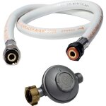 Kit dtendeur gaz 28 mbar butane + tuyau gaz flexible 1m pole  gaz chauffage gaz barbecue gaz