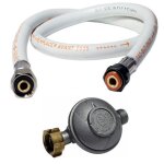 Kit dtendeur gaz butane 28 mbar vissable gaz + tuyau gaz flexible 2 m  embouts vissables