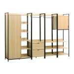 Kit dressing modulable noir avec 4 éléments. l 280 x p 48 x h 190 cm Kit dressing modulable noir avec 4 éléments. l 280 x p 48 x h 190 cm