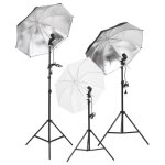 Kit d�clairage de studio vidaxl avec tr�pieds et parapluies - 190233