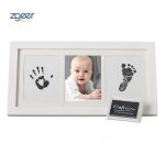 Kit empreinte - magnifique - souvenir b�b� - encre non toxique - d�cor en bois - verre acrylique s�r