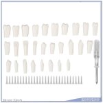 Kit de fausses dents bricolage 28 pices en plastique conception amovible de conception fausses pour ...