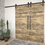 Kit de fixation pour porte coulissante - acier - 200 cm - 2 pcs - noir - systme coulissant