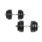 Vidaxl 2x halt�res poids barres disques � rev�tement plastique gymnase sport 90235