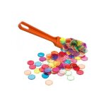 Kit jeu bingo magnetique 2 en 1 - baton ramasse jetons fluo + 100 pions loto - pratique multicolore - ...