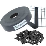 Gris lamelle occultante pvc rouleau brise vue cache cloture en panneau grillage rigide pour jardin 46mm ...