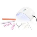 Kit de manucure et p�dicure yoghi - 11 accessoires et lampe led 12w - blanc
