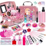 Kit de maquillage pour enfants - non toxique - lavable - 5 ans et plus - cadeau anniversaire - rose