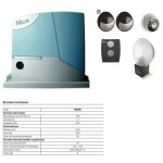 Kit de motorisation de portails coulissants - nice - rb400kce - 400 kg max - compatible solemyo - 230 ...