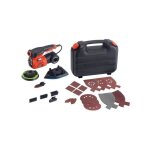 Kit multiponceuse filaire - black + decker - ka280k - qs - 220w - 3 adaptateurs - 17 abrasifs - coffret ...